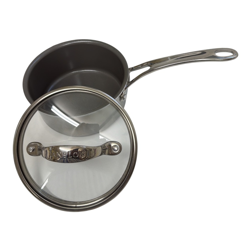 Anolon 1.5qt Silver Stainless Steel Induction Pot with Lid QQQ25T EUC